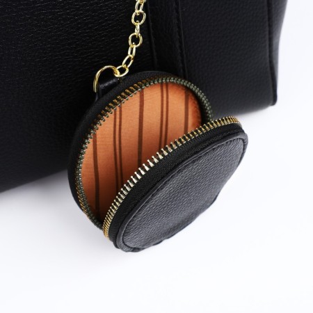 Bag Female Tout with zipper, black color-6