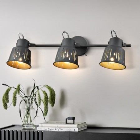 Lamp wall-flowing spot Rivoli Kalma 3he27, 40 watts with a switch with a switch-3