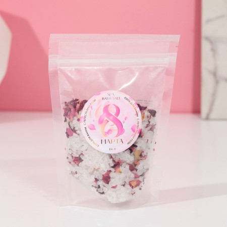 Bath salt "March 8", with rose petals, 150 g-1