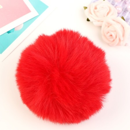 Pompon artificial fur "red" d = 10 cm