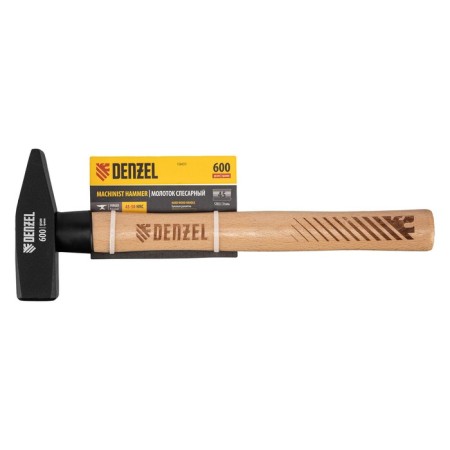 Denzel 10431 locksmith hammer, forged square fighter, beech handle, 600 g-2
