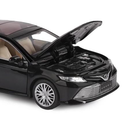 Metal machine Toyota Camry, 1: 32, Inerts, light and sound effects, doors open, black color-5