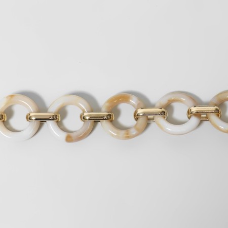A chain for a bag, plastic, d = 28 × 16 mm, 59 cm, light agate/gold color-1