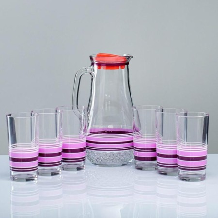 Set for juice "Blueberry" art painting, 6 glasses 1250/200 ml
