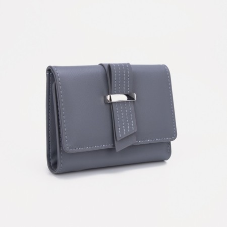 Women's wallet on magnets, gray color