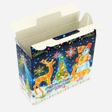 New Year. Gift box New Year's suitcase Small "Neon. Installation" 17.3 x 6.5 x 15 cm.-3