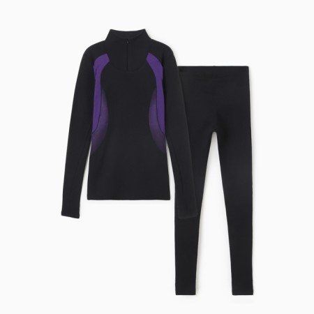 Female set (fufaika, pants) thermo, black/purple color, rn 54