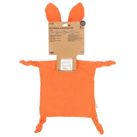 Toy - comfort "bunny", rattle, orange color, mum & baby