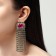 Hanging earrings with rhinestones "Burleske" Waterfall, colored in gold, 10 cm