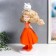 Polystone souvenir "Girl with a cat in a hairstyle, in orange" 46 cm