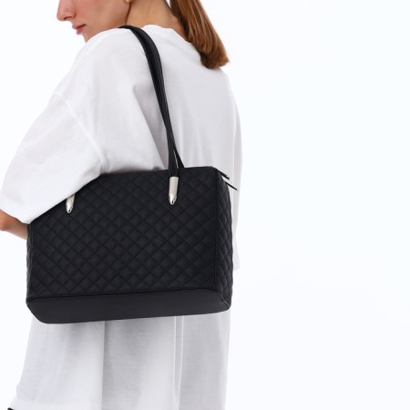 Female bag Textura, tout, average size, black color-8