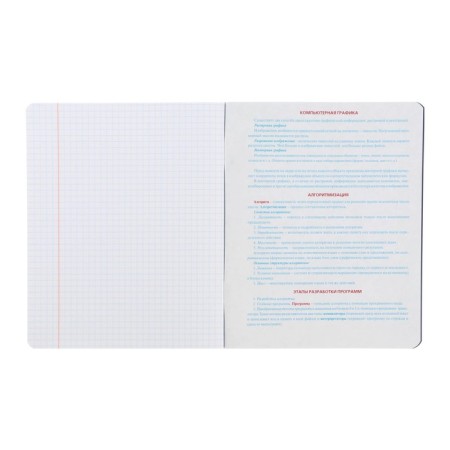 Subject notebook Monocolor.element, 48 sheets in the cage "Informatics", covered cardboard, lamination of software vag, selective varnish, offset block 70 g/m2-4