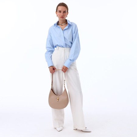 Female bag Textura, cosmetic bag, medium size, beige color-1