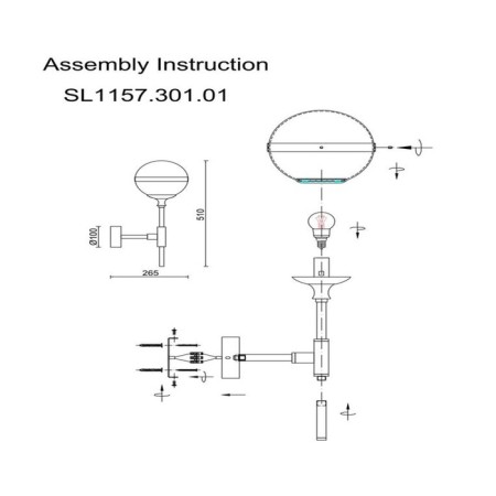 Wall lamp ST LUCE. SL1157.301.01. Arbe. 1x40 W, E14, 18.3x51 cm, bronze color-9