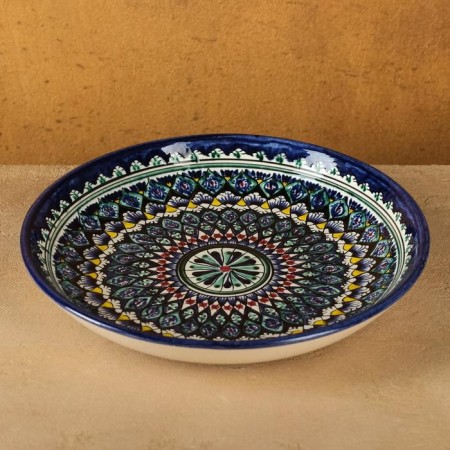 Largan Rishtan ceramics "Patterns", 25 cm, blue