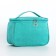 Cosmetic bag with zipper, turquoise color
