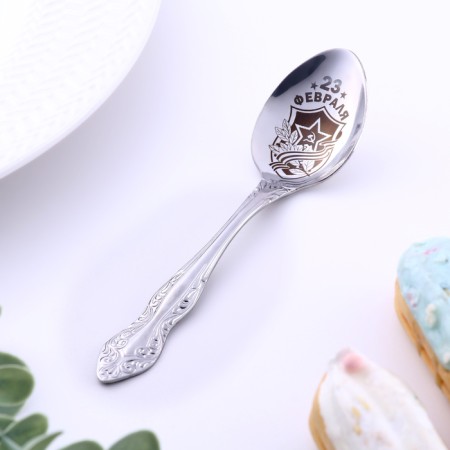 A teaspoon spoon with an engraving “February 23”, h = 14cm.-1