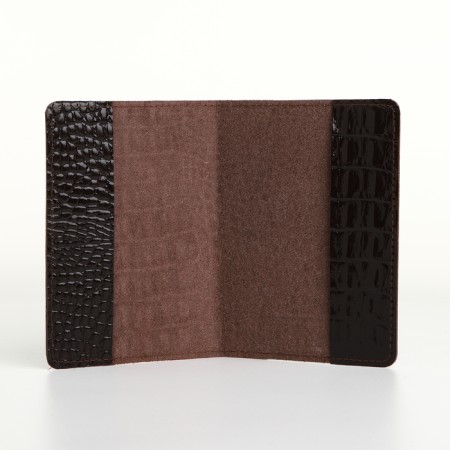Cover for passport, Textura, brown color-4