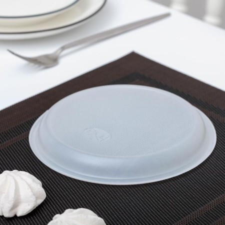 Set of plastic disposable plates, d = 17 cm, 10 pcs, white color-2
