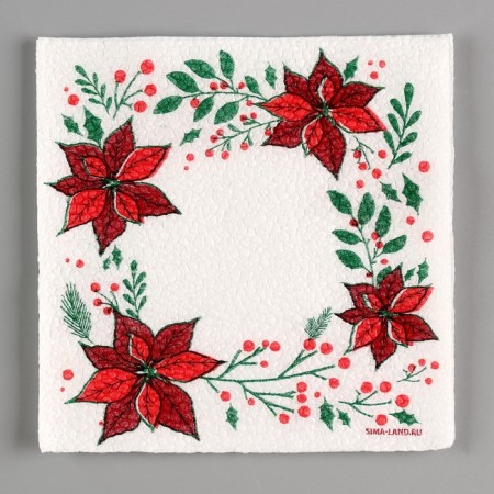 Paper Napkins "New Year's Patterns", single -layer, 24 × 24 cm, set 20 pcs., For the New Year-4
