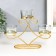 Summary metal, glass for 3 candles "turns" d-4.5 cm gold 20x5x5x13 cm