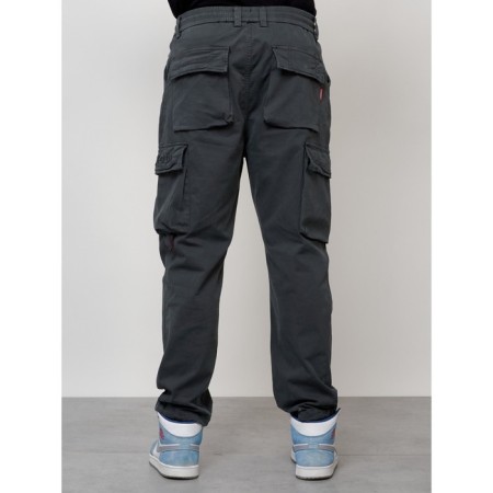 Cargo jeans men, size 46-48, dark gray color-10