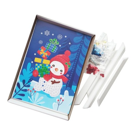 Set for creativity. Drawing with sequins "Snowman"-1