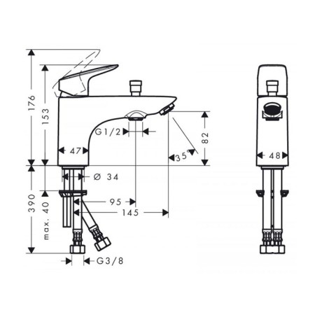 Hansgrohe Logis mixer on board the bath per 1 hole-1