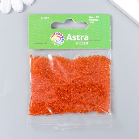 Beads "Astra" 11/0, 20 g (9v t. Orange/transparent)-2