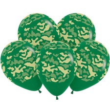 Latex balls 12 “Camouflage”, pastel, set of 50 pcs., Dark green color
