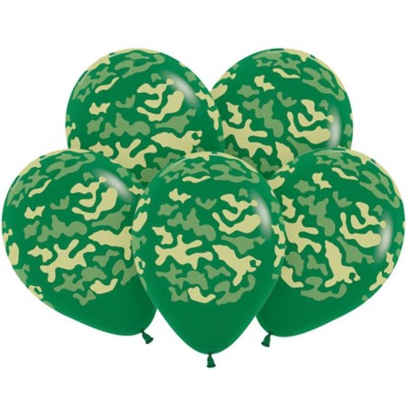 Latex balls 12 “Camouflage”, pastel, set of 50 pcs., Dark green color
