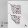 Hanging "rhombus" chain mail, small flowers, white-red color, 9 cm