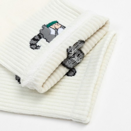 Women's socks "raccoon", white color, size 36-40-2