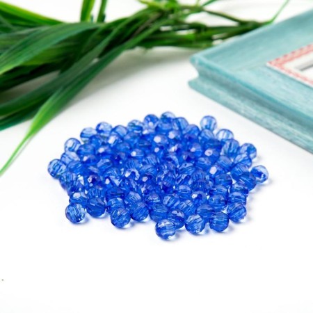 Acrylic beads "Round" 8 mm, 25 gr. Blue mix-2
