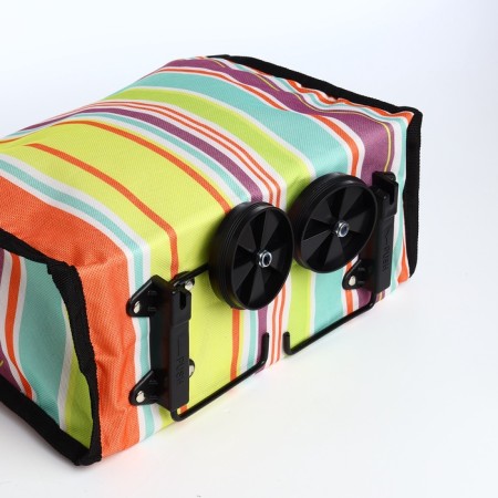 Folding bag on Velcro, 2 wheels, colorful color-4