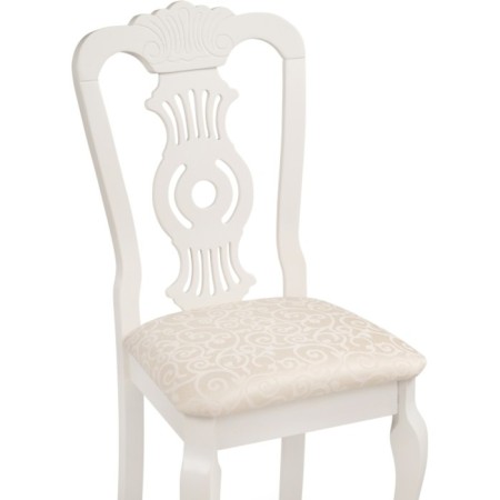 Wooden Lomar chair array of gveei, white/beige 46x58x98 cm-4