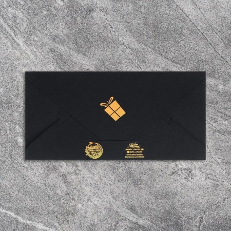 “Gifts” envelope, on black craft, embossing, 16.5 x 8 cm-1