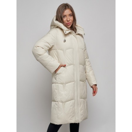 Coat insulated winter female, size 42, beige color-8