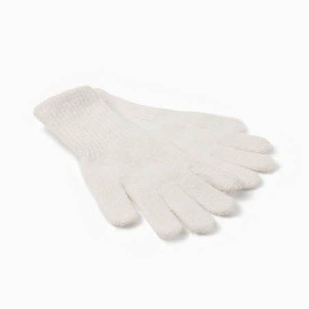 Women's gloves minku, milk color, 25 cm