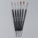 A set of flat brushes for building and design of nails, 6 pcs, 18 cm, silver/black color