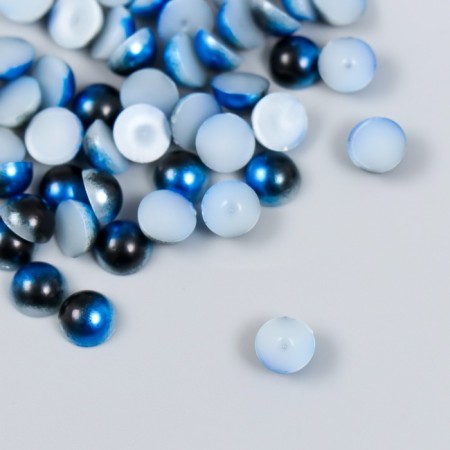 Decor "Semiobusins ​​and rhinestones. Blue gradient" D = 6 mm 10g 200 pcs 5x2.5 cm mix-3