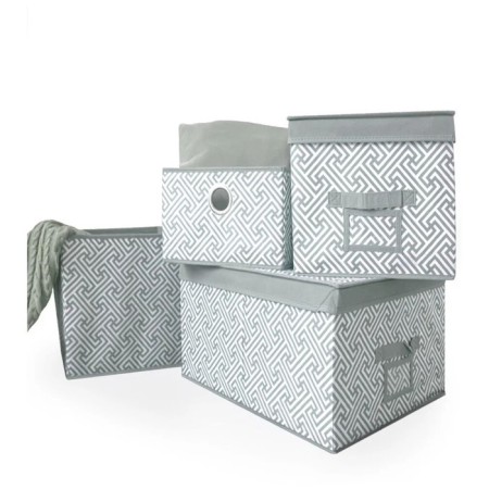 Box for storage "Ornament", 30x30x30 cm, gray-2