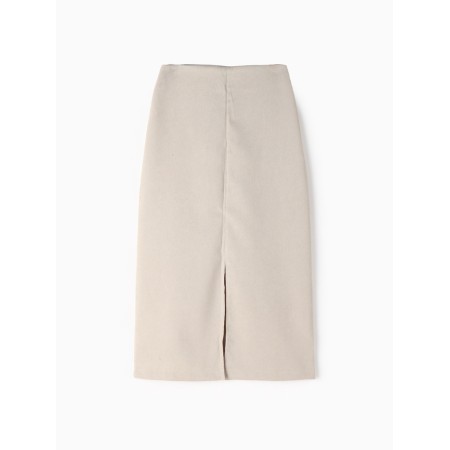 Skirt with a female section, minku, gray-beige color, size 48
