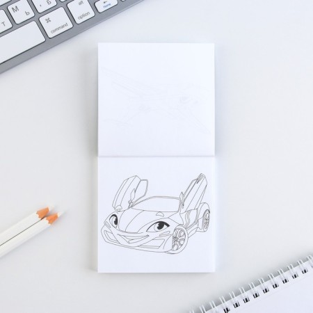 Gift set: notebook coloring and wax crayons to the “steep rider”-4