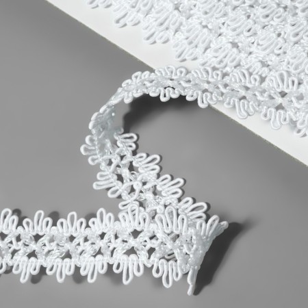 Decorative braid, 20 mm, 10 ± 1 m, white color-1