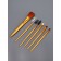 Set of makeup brushes, 6 objects, golden color