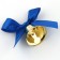 A bell on a pin with a bow for graduation, blue, d = 3.6 cm