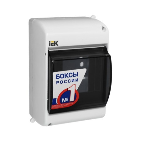 Boxing IEK KMPN 2/4, 4 modules, IP30, transparent cover, plastic