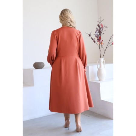 Female dress, size 52, terracotta color-2