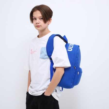School textile school with print on the upper part Light, 38x29x11 cm, blue color is blue-9